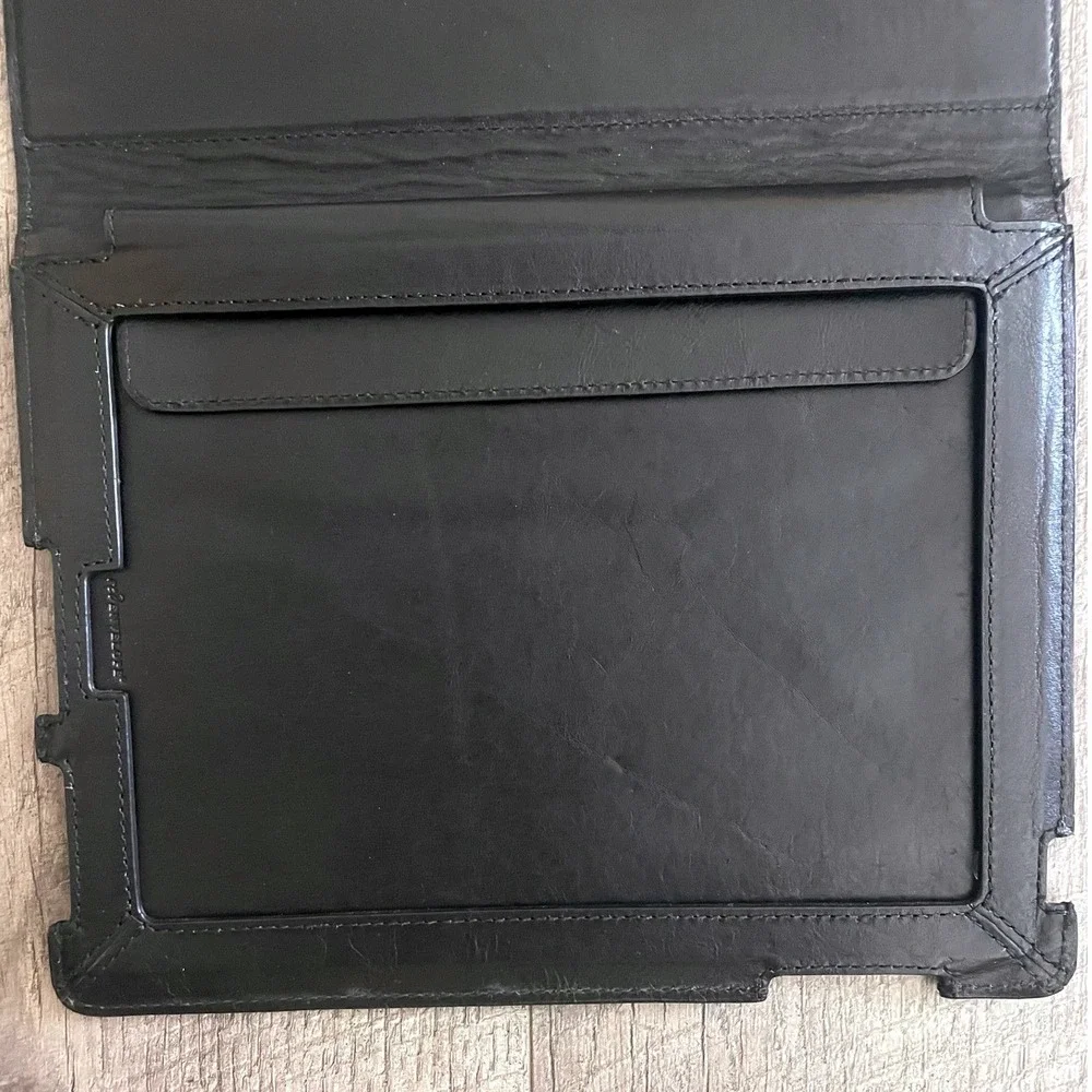 Sena Cases Black‎ Genuine Leather Folio Tablet Stand Cover Case Professional